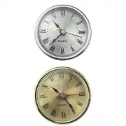65mm Quartz Clock Movement Insert with Roman Numerals Gold and Silver Choices