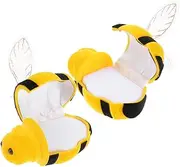 VALICLUD Cute Bee Ring Box Jewelry Storage Trinket Holder Wedding Ring Box Small Decorative Holder for Proposal