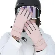 [KBQLXPKJW] Women Skiing Gloves Touchscreen Warm Winter Gloves Waterproof Fleece Lined Gloves Anti-Slip Skating Gloves Adjustable Outdoor Sport Mittens Windproof Cycling Mittens for Extreme Cold/1413