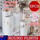 5PCS White Round Plinth Cylinder Pedestal Wedding Cake Flower Display Stand DIY
