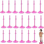 U.WILL Toy Stand Support for Dolls Prop up Mannequin Model Display Holder,20 PCS Doll Stands for 11" to 13" Dolls and Action Figures Doll Accessories Pink Rose