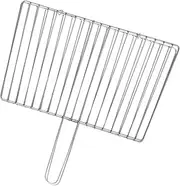 1Pc Stainless Steel Barbecue Net Clip Durable BBQ Tool for Outdoor Grilling for Fish Vegetables and Meats Heat Resistant Handle for Safe Handling