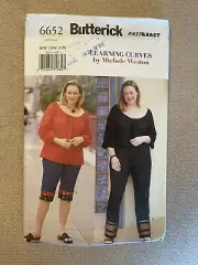 Butterick 6652 Pattern Top Pants 16W 18W 20W Plus Uncut New Uncut Learning Curve