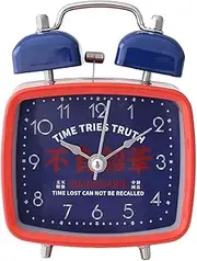 Mantel Clock Alarm Clock Mute Metal Retro Creative Personality Bedroom Clock Living Room Clock Alarm Clocks (Color : A) Aqiong
