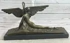 LEDA AND SWAN MYTHOLOGY NUDE BRONZE ART DECO SCULPTURE FIGURINE STATUE ARTWORK
