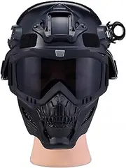 Tactical Airsoft Helmet with Detachable Goggles and Full Face Mask: Military Grade Gear for Paintball and Airsoft