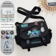 Hatsune Miku Messenger Bag Crossbody Shoulder Black With Accessories