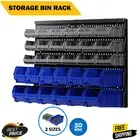 Giantz 30 Storage Bin Rack Wall Mounted Tools Shelves Organizers Workshop Garage