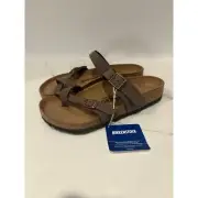 Birkenstock Mayari Birkibuc Sandals in Mocha Brown Womens Size 37 Medium -New