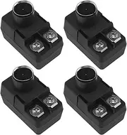 eMagTech 4PCS Antenna Matching Transformer Connector 300-Ohm Wire Antenna Cables to 75-Ohm F-Type Male Coax Connectors for HF UHF VHF FM TV Antennas