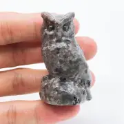 Figurine Animal Owl Stone Modern Small Multicolor Carved Ornament Home Decor