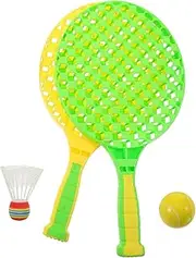 Generic 1Set Tennis Racket Badminton Racket with Balls for Safe Durable Parent Sports Activity for Fun