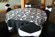 25 pcs 60" x 60" Damask Flocked Flocking Black White Square Tablecloth Overlays