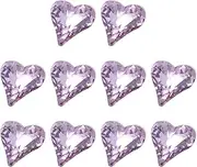 sourcing map 10 Pcs 3D Heart Purple Nail Rhinestones 12x13mm K9 Glass Crystal Rhinestones Pointed Back Crooked Heart Gems for Nail Charm Art DIY Craft