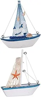 CORHAD 2pcs Sailing Model Ornament Boat Decor Blue Decor Buoy Decor Decoration Antique Sailboat Decorative Nautical Ornaments Home Decor Beach Decor Model Boat Sail Boats Boat Bamboo