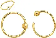 [365 Sleepers] Titanium Implant Grade 18G 6mm - 10mm Gem Hinged Ball Closure Captive Segment BCR Ring Helix Tragus Septum Clicker Nose Lip Hoop Earring Body Piercing Jewellery