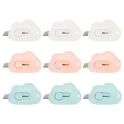 9 Pcs Cloud Shaped Retractable Box Cutters, Pink/Blue/White (2.4x1.5Inch)