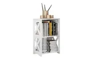 Vibe Geeks 2 Tier End Bedside Table - White