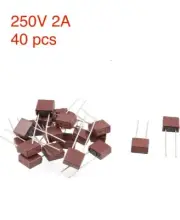 40 Pcs DIP Mounted Miniature Square Slow Blow Micro Fuse T2.5A 2.5A 250V