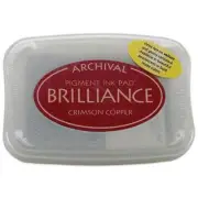 Tsukineko Archival Pigment Brilliance Ink Pad - 097 crimson copper Metallic