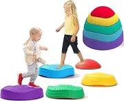 Stacking Stones, Pack of 5 Balancing Stones for Children, Adventure River Stones, Non-Slip Hilltops to Promote Balance, Motor Skills & Coordination, for Schools, Nurseries & Therapy Centres