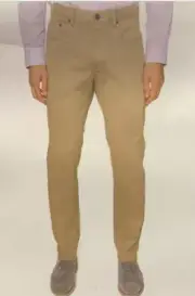HICKEY FREEMAN MEN'S 5 POCKET COTTON BLEND STRETCH PANTS(KHAKI 32WX32L)NWT