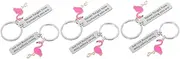 4 Pcs Flamingo Keychain Flamingo Jewelry Key Ring Hanging Pendant Hawaiian Keychain Tropical Keychain Car Keychains Animal Decor Key Ring Hangings Zinc Alloy Metal Hanging Bag
