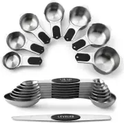 Spring Chef Magnetic Measuring Cups & Spoons Set (Patent of 15, Black