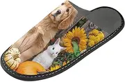 [ODAWA] Playful Otters Water Blue House Slippers Memory Foam House Slippers Women's Fuzzy Memory Foam Slippers
