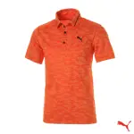 【PUMA】GOLF 男版金線翻領迷彩POLO衫 CAMO JACQUARD 橘(923834 03)