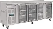 Polar U-Series Stainless Steel 4 Door Premium Bar Fridge, 720 Liter Capacity, Silver