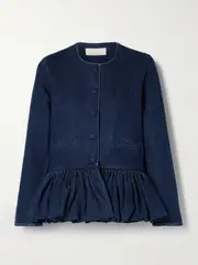 [LIBEROWE] LIBEROWE - Denim Peplum Jacket - Blue - x small x small Blue