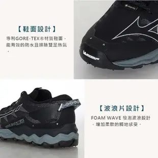 【MIZUNO 美津濃】WAVE DAICHI 7 GTX 女慢跑鞋-訓練 美津濃 黑灰白(J1GK225671)