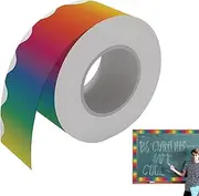 Rainbow Borders Classroom Bulletin | Gradient Rainbow Bulletin Board Borders Set | 65.6ft Gradient Rainbow Classroom Borders for Bulletin Board, Desk Decor, Room Decor, and Classroom Decor Buniq