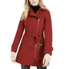Michael kors Woman Wool Mid-length Coat PS Red Gold-buckles Full-zip Lined