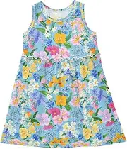 [Caihoyu] Toddler Girl Summer Tank Dresses Kid Swing Casual Midi Dress Comfy Outfits, Multicolor03, 6 Years