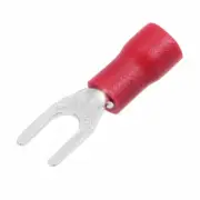 A● 50Pcs SV1.25-4SInsulated Fork Spade Wire Electrical Crimp Terminal22-16AWGRed
