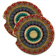 Hippy High Head Wood Car Coaster Gift Set fit Car & Truck Cup Holder