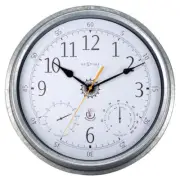 NEW NeXtime Tulip Temperature Humidity Outdoor Wall Clock, Grey, 41cm