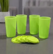 Tupperware Stacking Tumblers Set (4) 11 oz Green New