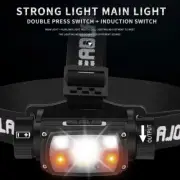 LED Headlamp Smart Sensor Head Torch USB Rechargeable Magnetic Light Lamp Work