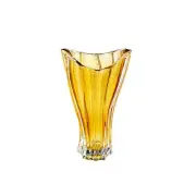 Plantica Modern Crystal Hand-Crafted Decorative Vase - 12.5 Inch Vase, Amber