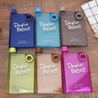 Women Men Transparent Sports Juice Cup Drink Bottle Plastic Flat Water Bottle