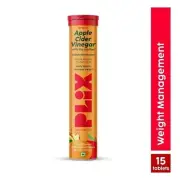 Plix Apple Cider Vinegar Effervescent Tablets For Weight Loss Orange Squ- 15 Tab