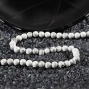 A+ Natural White Howlite 8MM Smooth Round Gemstone Beaded Handmade Necklace 18"