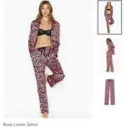 Victoria's Secret XS Pink Zebra Print Satin Sleep Lounge Pant- New In package