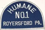VINTAGE Royersford Pa HUMANE NO.1 Fire Department Patch HARD TO FIND