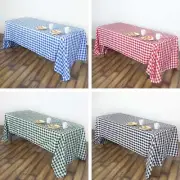 1 Gingham Checkered Tablecloth 60 x 126 inch Buffalo Polyester Seamless USA SALE