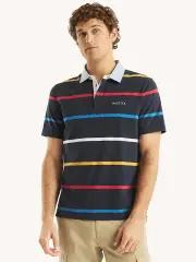 Striped Rugby Lightweight Jersey Cotton Polo