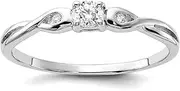 [JewelryWeb] 925 Sterling Silver Solid Polished and CZ Simulated Diamond Ring Band Style-Ring for Women